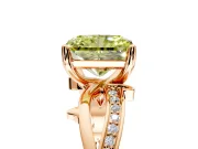 Solitaire Engagement Ring Setting for Fancy Yellow Radiant Cut Center with Pave and Plain Crossover Band and Prong Head in Rose Gold