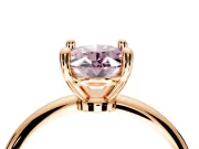 Minimalist Solitaire Engagement Ring Setting for Fancy Pink Oval Center with Thin Band and Prong Head in Rose Gold
