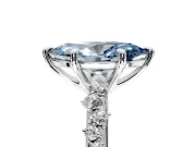 Solitaire Engagement Ring Setting for Fancy Blue Marquise Center with Trailing Leaf Accent Band and Prong Head in Platinum