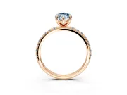 Solitaire Engagement Ring Setting for Fancy Blue Marquise Center with Micro Pave Band and Prong Head in Rose Gold