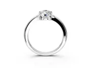 Floral Frame Engagement Ring Setting for Pear-Shaped Center with Accent Clusters and Prong Head in Sterling Silver