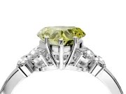 Solitaire Engagement Ring Setting for Fancy Yellow Heart-Shaped Center with Marquise Flower Shoulders and Prong Head in White Gold