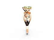 Solitaire Engagement Ring Setting for Fancy Yellow Pear-Shaped Center with Criss-Cross Accent Band and Prong Head in Rose Gold