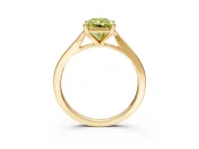 Solitaire Engagement Ring Setting for Fancy Yellow Radiant Cut Center with Tapered Shoulders and Prong Head in Yellow Gold