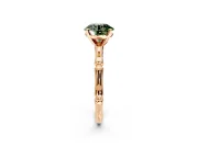 Solitaire Engagement Ring Setting for Fancy Green Round Cut Center with Bamboo Band and Prong Head in Rose Gold