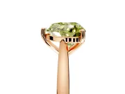 Solitaire Engagement Ring Setting for Fancy Yellow Heart-Shaped Center with Narrow Cathedral Band and Prong Head in Rose Gold