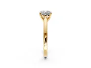 Solitaire Engagement Ring Setting for Cushion Cut Center with Flat-Sided Plain Band and Prong Head in Yellow Gold
