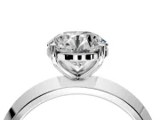 Solitaire Engagement Ring Setting for Round Cut Center with Wide Knife Ridge Band and Prong Head in Platinum