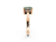 Solitaire Engagement Ring Setting for Fancy Green Radiant Cut Center with Plain Band and Flat Tab Prong Head in Rose Gold