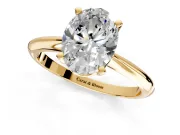 Solitaire Engagement Ring Setting for Oval Center with Knife Ridge Band and Claw Prong Head in Yellow Gold