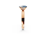 Solitaire Engagement Ring Setting for Fancy Blue Oval Center with Wide Knife Ridge Band and Prong Head in Rose Gold