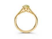 Solitaire Engagement Ring Setting for Fancy Yellow Pear-Shaped Center with Cathedral Band and Prong Head in Yellow Gold