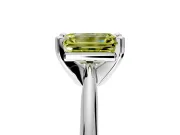 Solitaire Engagement Ring Setting for Fancy Yellow Emerald Cut Center with Knife Ridge Band and Claw Prong Head in Platinum