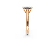 Solitaire Engagement Ring Setting for Emerald Cut Center with Cathedral Band and Prong Head in Rose Gold