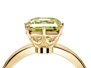 Solitaire Engagement Ring Setting for Fancy Yellow Asscher Cut Center with Plain Band and Tulip Prong Head in Yellow Gold