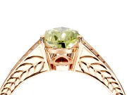 Split Shank Engagement Ring Setting for Fancy Yellow Pear-Shaped Center with Pave Split Shank and Prong Head in Rose Gold