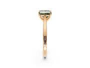 Solitaire Engagement Ring Setting for Fancy Green Princess Cut Center with Narrow Cathedral Band and Prong Head in Rose Gold