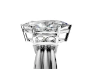 Solitaire Engagement Ring Setting for Marquise Center with Grooved Bar Accent Band and Prong Head in Sterling Silver