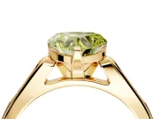 Solitaire Engagement Ring Setting for Fancy Yellow Heart-Shaped Center with Channel Accents and Prong Head in Yellow Gold