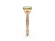 Solitaire Engagement Ring Setting for Fancy Yellow Princess Cut Center with Channel-Set Accent Band and Prong Head in Rose Gold