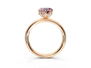 Hidden Halo Engagement Ring Setting for Fancy Pink Heart-Shaped Center with Thin Rounded Band and Prong Head in Rose Gold