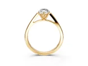 Solitaire Engagement Ring Setting for Marquise Center with Tapered Split Shoulders and Prong Head in Yellow Gold