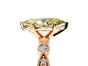 Solitaire Engagement Ring Setting for Fancy Yellow Marquise Center with Milgrain Bezel Accents and Prong Head in Rose Gold