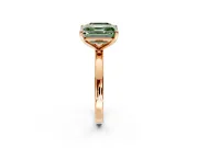 Fancy Green Asscher Cut and Emerald Cut Lab-Grown Diamond Toi et Moi Engagement Ring with Prong-Set Stones in Rose Gold