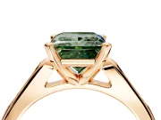 Solitaire Engagement Ring Setting for Fancy Green Princess Cut Center with Channel Accents and Prong Head in Rose Gold