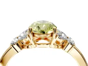 Solitaire Engagement Ring Setting for Fancy Yellow Pear-Shaped Center with Marquise Flower Shoulders and Prong Head in Yellow Gold