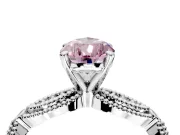 Solitaire Engagement Ring Setting for Fancy Pink Pear-Shaped Center with Marquise Panel Band and Prong Head in Sterling Silver
