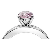 Solitaire Engagement Ring Setting for Fancy Pink Marquise Center with Channel-Set Accents and Prong Head in White Gold