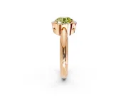 Halo Engagement Ring Setting for Fancy Yellow Round Cut Center with Tapered Plain Band and Prong Head in Rose Gold