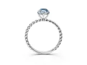 Solitaire Engagement Ring Setting for Fancy Blue Marquise Center with Plain Twisted Rope Band and Prong Head in Platinum