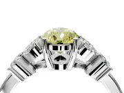 Floral Engagement Ring Setting for Fancy Yellow Pear-Shaped Center with Marquise Cluster Shoulders and Prong Head in Sterling Silver