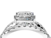 Solitaire Engagement Ring Setting for Princess Cut Center with Wide-Open Split Shank and Prong Head in Sterling Silver