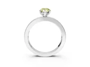 Solitaire Engagement Ring Setting for Fancy Yellow Pear-Shaped Center with Channel Baguette Band and Prong Head in Platinum