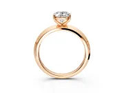 Solitaire Engagement Ring Setting for Oval Center with Wide Knife Ridge Band and Prong Head in Rose Gold