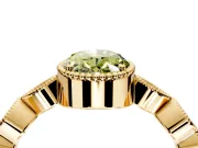 Vintage Station Engagement Ring Setting for Fancy Yellow Oval Center with Accents and Prong Head in Yellow Gold