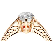 Split Shank Engagement Ring Setting for Marquise Center with Pave Split Shank and Prong Head in Rose Gold