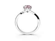 Solitaire Engagement Ring Setting for Fancy Pink Oval Center with Plain Split Shank and Prong Head in Platinum