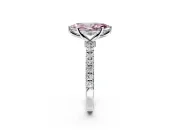 Open Basket Engagement Ring Setting for Fancy Pink Marquise Center with Pave Band and Prong Head in Sterling Silver