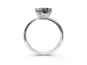 Minimalist Solitaire Engagement Ring Setting for Fancy Green Heart-Shaped Center with Thin Band and Prong Head in Platinum