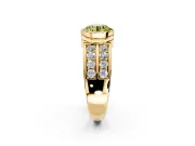 Bezel Engagement Ring Setting for Fancy Yellow Round Cut Center with Wide Channel-Set Band and Bezel Head in Yellow Gold