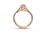Solitaire Engagement Ring Setting for Fancy Pink Marquise Center with Cathedral Band and Prong Head in Rose Gold