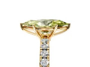 Solitaire Engagement Ring Setting for Fancy Yellow Marquise Center with Large Accent Band and Prong Head in Yellow Gold