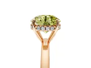Solitaire Engagement Ring Setting for Fancy Yellow Round Cut Center with Fine Wire Band and Prong Head in Rose Gold