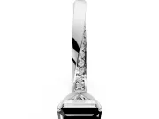 Side Accent Engagement Ring Setting for Fancy Black Emerald Cut Center with Accent Shoulders and Prong Head in Platinum