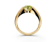 Tension Engagement Ring Setting for Fancy Yellow Round Cut Center with Wide Tapered Band and Tension Head in Yellow Gold