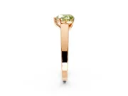 Solitaire Engagement Ring Setting for Fancy Yellow Heart-Shaped Center with Tapered Split Shoulders and Prong Head in Rose Gold